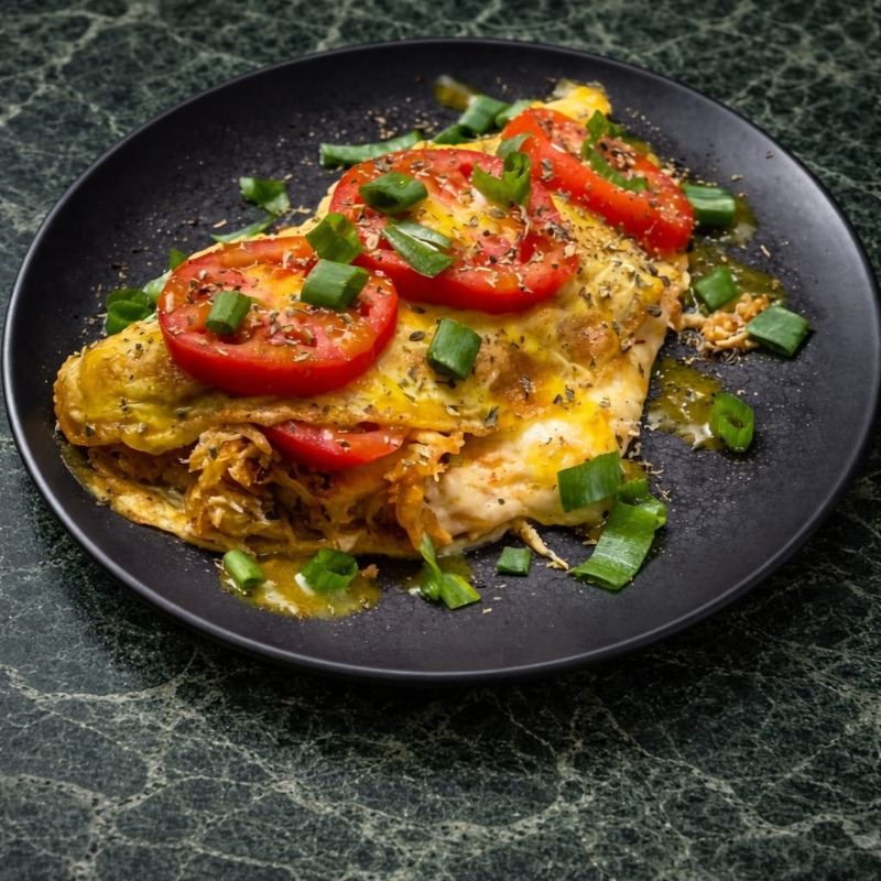 Omelete frango e queijo