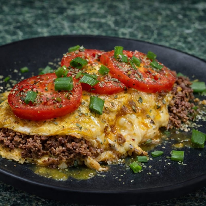 Omelete de carne com Queijo